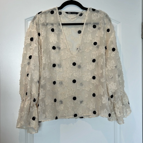 Zara Sheer Blouse, Medium - Picture 1 of 5